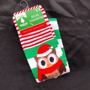 NWT Christmas Owl Socks